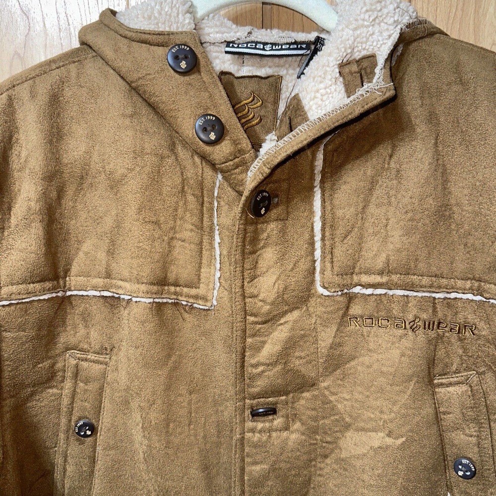 Rocawear Women’s Hooded Coat Jacket,brown Xl Sherpa Lined Super Nice Warm